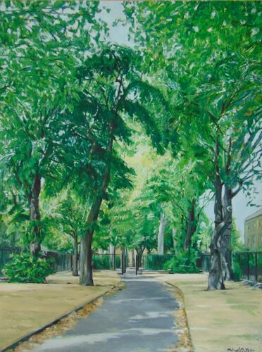 Stepney Green Park, No 5, Scorched Grass by michael aitken, Painting for Sale on Singulart