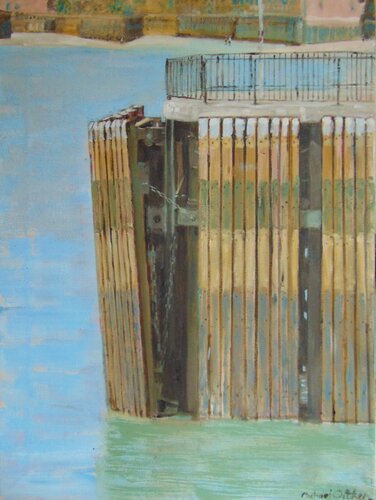 Broken pier or jetty, Ratcliff by michael aitken, Painting for Sale on Singulart