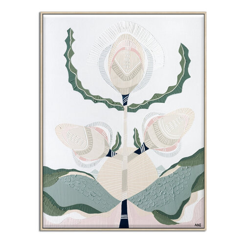Banksia Elements 1 – Original Australian Native Flower Painting by Ani Ipradjian di Ani ipradjian, Pittura in vendita su Singulart