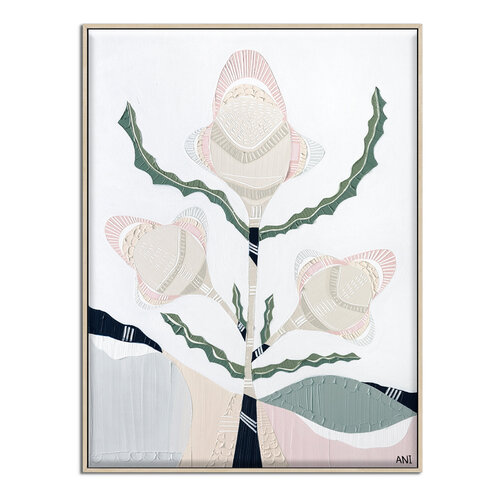 Banksia Elements 3 Original Australian Native Flower Painting by Ani Ipradjian Ani ipradjian