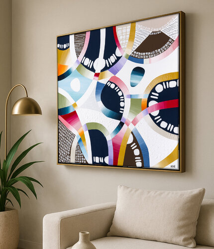 Coloured Sands – Original Abstract Painting by Ani Ipradjian van Ani ipradjian, Schilderij te koop op Singulart