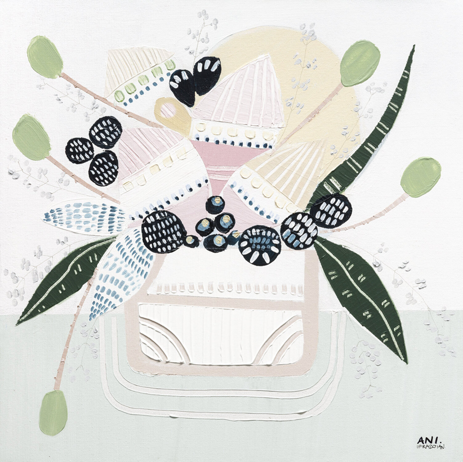 Botanical Banksia 2 Ani ipradjian Origineel schilderij te koop