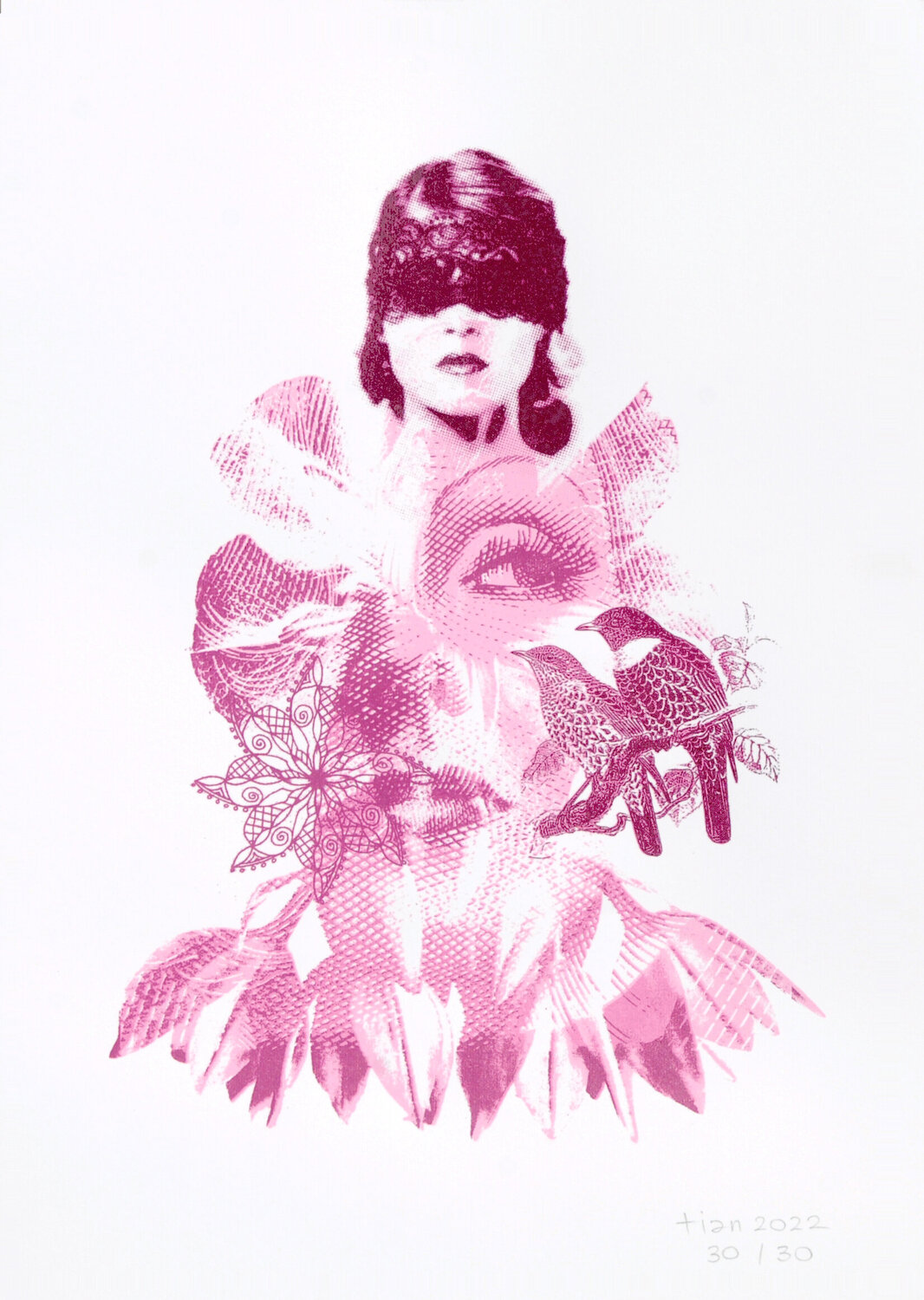 L'amour tue la peur (sérigraphies sur papier) TIAN Druck zu verkaufen