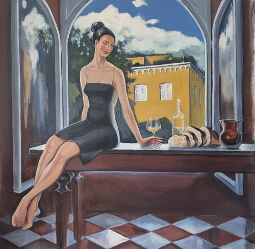 Breakfast in Vaticano van Elizaveta Nabokova, Schilderij te koop op Singulart