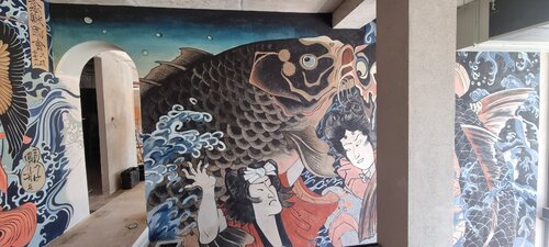 Japanese restaurant  Limasol van Elizaveta Nabokova, Schilderij te koop op Singulart