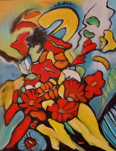 Inspiration  d'un peintre Kandinsky van Iwona Szala, Schilderij te koop op Singulart
