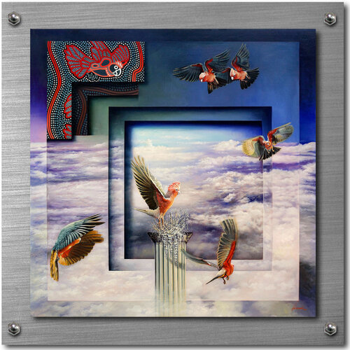 Galah's Delight - a metaphor of joy van Ian Anderson, Schilderij te koop op Singulart
