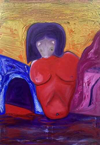 Red and Gold by Denys Chumachenko, 회화 for Sale on Singulart