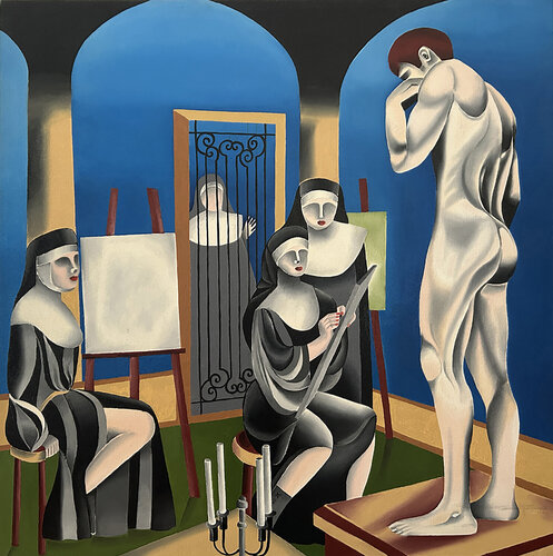 Cloistered nuns de LORENZO MONEGATO, Pintura a la venta en Singulart
