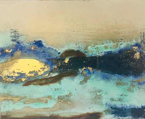 emergent gold right di Tina Gattermann, Pittura in vendita su Singulart