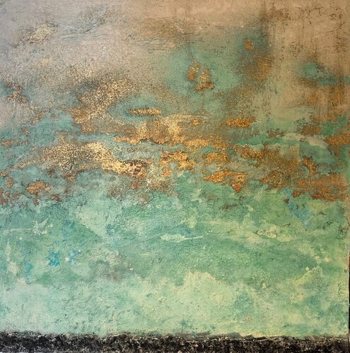 Rising teal van Tina Gattermann, Schilderij te koop op Singulart