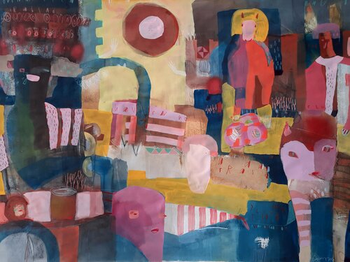 Everyone remained (unfinished records series) di Nikky Wirth, Pittura in vendita su Singulart