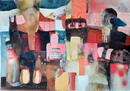 Follow the white rabbit (unfinished records series) by Nikky Wirth, Painting for Sale on Singulart