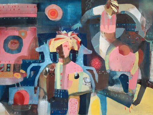 Rooms to remember (unfinished records series) by Nikky Wirth, Painting for Sale on Singulart