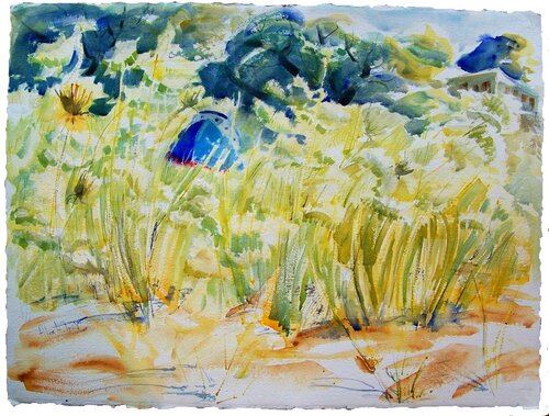 Drydock in a Field of Queen Anne's Lace, New Jersey Shore von Alix Hallman Travis, Malerei kaufen auf Singulart
