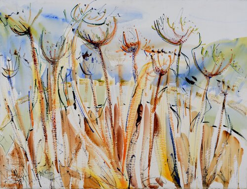 Weeds before Mountains von Alix Hallman Travis, Malerei kaufen auf Singulart