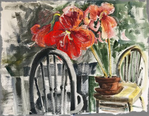 Amaryllis von Alix Hallman Travis, Malerei kaufen auf Singulart