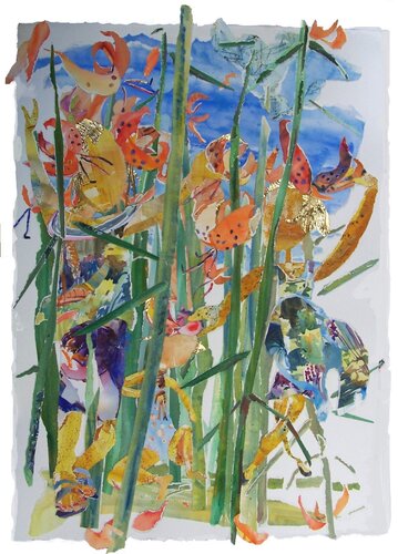 Girls as Tiger Lillies by Alix Hallman Travis, Work on Paper for Sale on Singulart