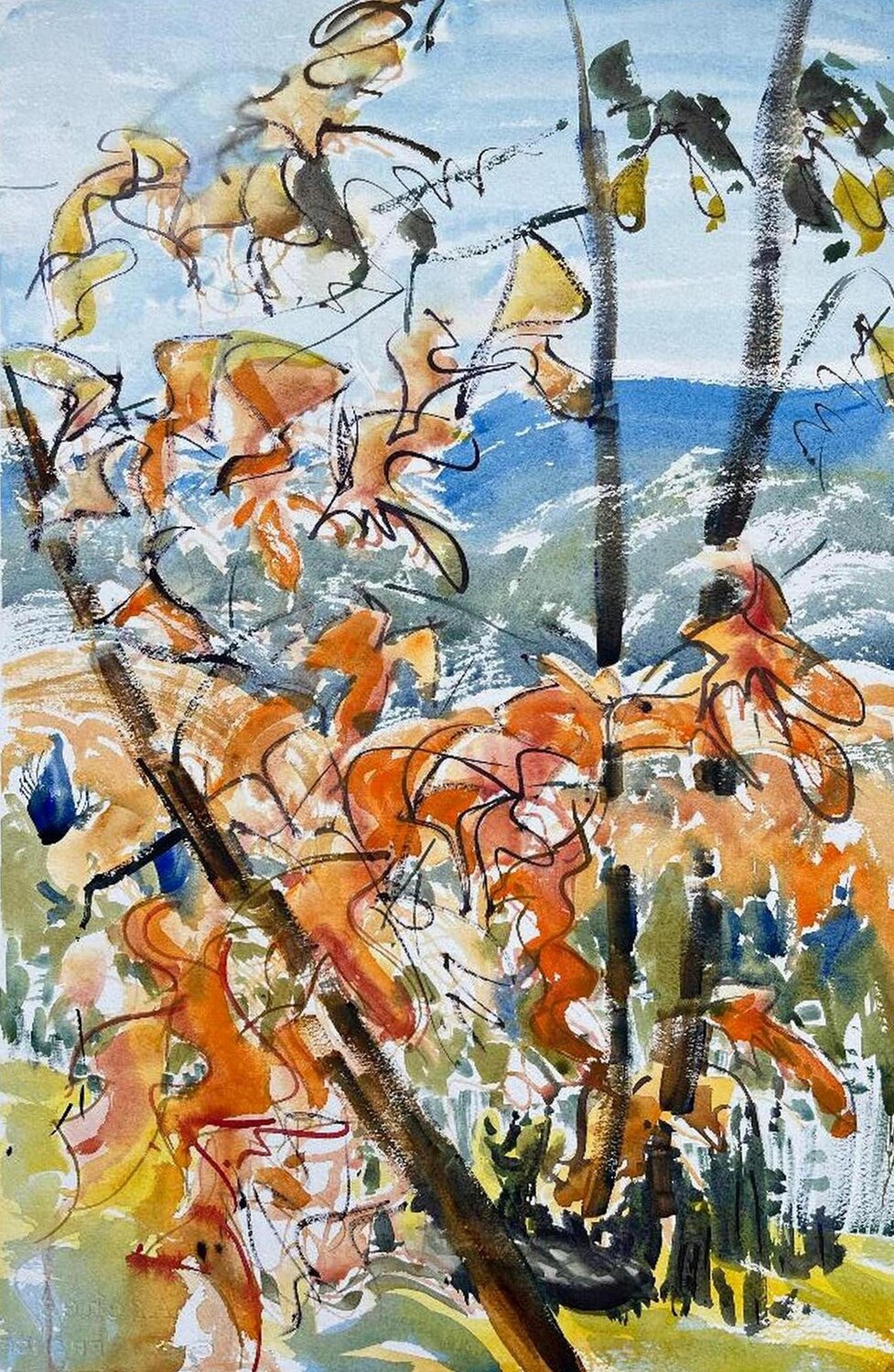 Fall Trees before Mountains Alix Hallman Travis