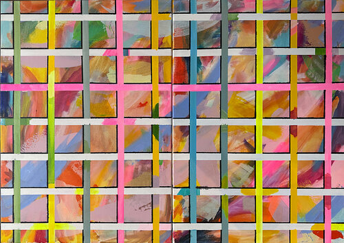 Funky Stripes shadow (2 Pieces) by Katrin Dillmann, Painting for Sale on Singulart