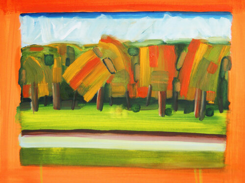 Autumn Trees 4 di charlie burman, Pittura in vendita su Singulart