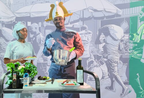 Conquérante Chef Tcheugoué 1ère A14 di William Tagne njepe, Pittura in vendita su Singulart