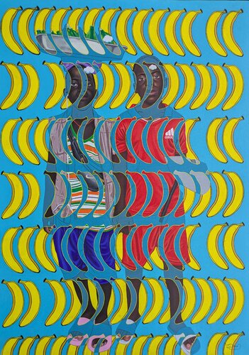 Derrière Le Voile D05 di William Tagne njepe, Pittura in vendita su Singulart