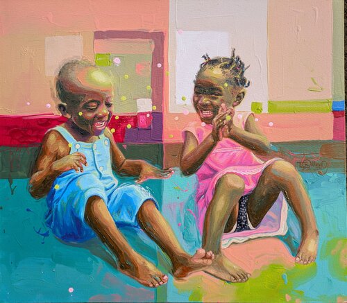 L'éclat De L'insouciance di William Tagne njepe, Pittura in vendita su Singulart