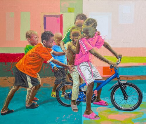 L'élan Collectif di William Tagne njepe, Pittura in vendita su Singulart