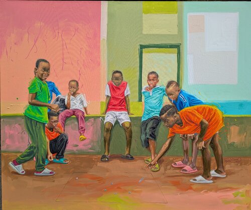 L'arène de L'innocence di William Tagne njepe, Pittura in vendita su Singulart