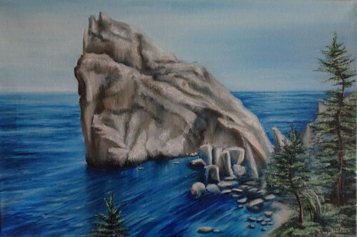 Rock in the Black Sea Waters von Olga Milova, Malerei kaufen auf Singulart