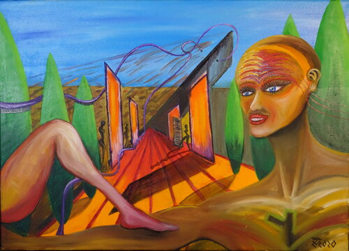 Begegnung im Park di Tilo Tscheulin, Pittura in vendita su Singulart