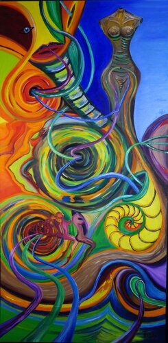 Organisch expressive Trilogie Teil(1) The Beginning - Birth von Tilo Tscheulin, Malerei kaufen auf Singulart