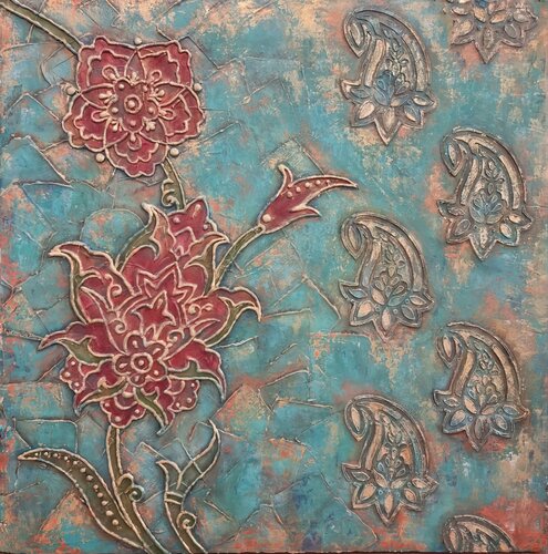 Turquoise Charm de Maryam Faghihi, Pintura a la venta en Singulart