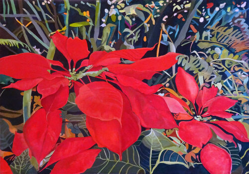 Poinsettia von Moorland Productions (Kenneth Hay / Seetha A), Malerei kaufen auf Singulart