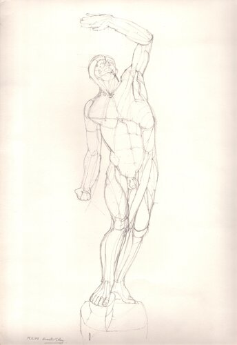 Anatomical Study: Standing figure by Moorland Productions (Kenneth Hay / Seetha A), Drawing for Sale on Singulart