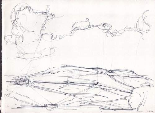 Clouds over a Tuscan landscape by Moorland Productions (Kenneth Hay / Seetha A), Drawing for Sale on Singulart
