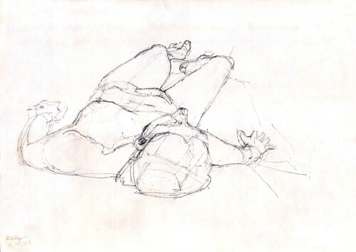 Foreshortened nude van Moorland Productions (Kenneth Hay / Seetha A), Tekening te koop op Singulart