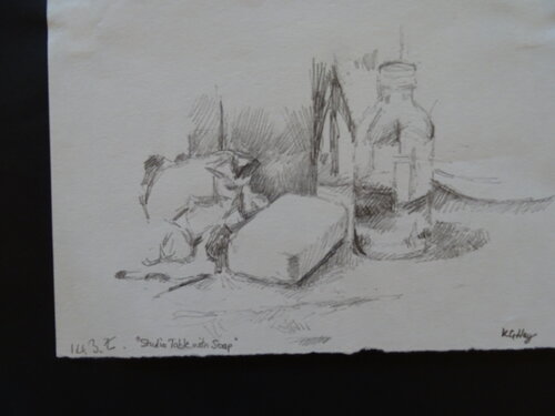 Studio table with bar of soap van Moorland Productions (Kenneth Hay / Seetha A), Tekening te koop op Singulart