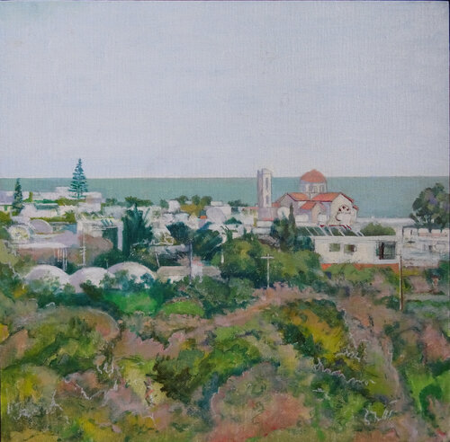 Paphos Church, Cyprus van Moorland Productions (Kenneth Hay / Seetha A), Schilderij te koop op Singulart
