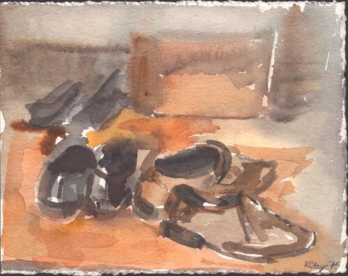 Two pairs of Shoes by Moorland Productions (Kenneth Hay / Seetha A), 회화 for Sale on Singulart