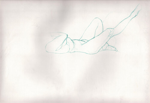 Judy reclining, one leg raised di Moorland Productions (Kenneth Hay / Seetha A), Disegno in vendita su Singulart