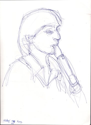 Blockflötenspielerin by Moorland Productions (Kenneth Hay / Seetha A), Drawing for Sale on Singulart