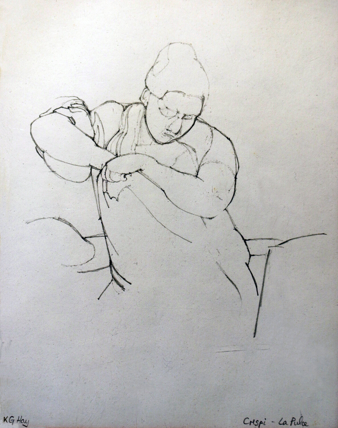 Study after Crespi's "La Pulce" Moorland Productions (Kenneth Hay / Seetha A) Disegno in vendita