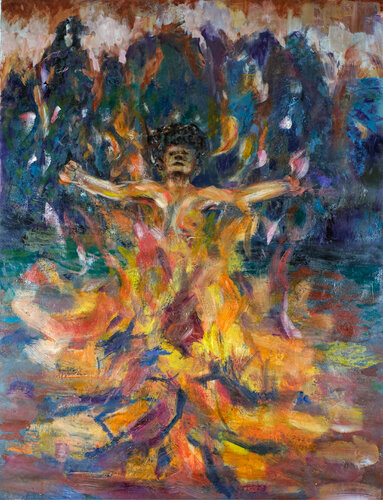 Donna con il fuoco de Elidon Mucaj, Pintura a la venta en Singulart