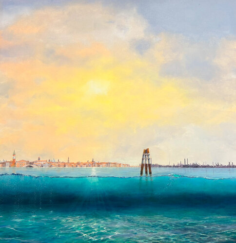 Ancient versus Modern in Venice von Julie Hammonds, Malerei kaufen auf Singulart