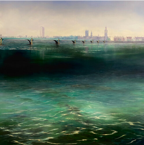 “Beyond the Surface.”  Thames von Julie Hammonds, Malerei kaufen auf Singulart