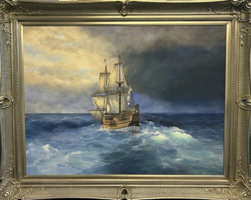 The Departure of The Mayflower von Julie Hammonds, Malerei kaufen auf Singulart