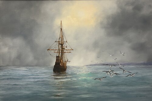 Mayflower Anchorage von Julie Hammonds, Malerei kaufen auf Singulart