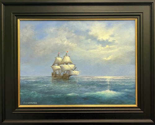 The Mayflower and The Harvest Moon von Julie Hammonds, Malerei kaufen auf Singulart